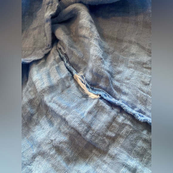 Anthropologie Pilcro and the Letterpress Blue Linen Button Down Top. Size 0. - Picture 9 of 11